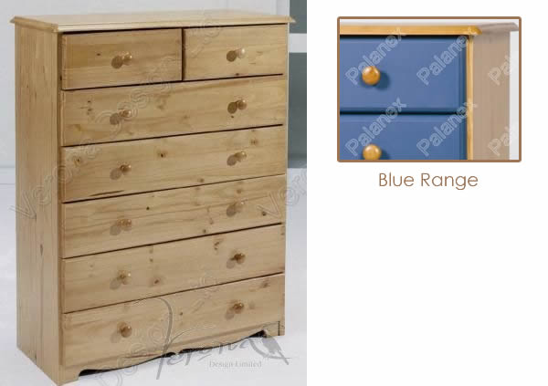 Verona Chest of Drawers 5 + 2 Drawer | Blue